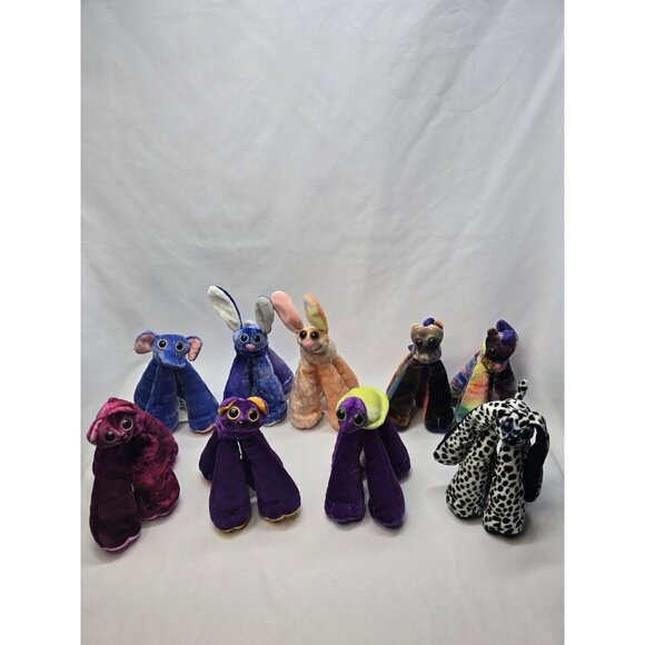 Lot Of 9 Limbo Legs 2000 6" Stuffed Animal Plush Toys- One Missing Eye Read - Picture 1 of 16